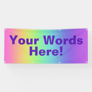 Je woorden hier! Gepersonaliseerd regenboogbanner Spandoek