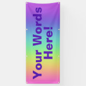 Je woorden hier! Gepersonaliseerd regenboogbanner Spandoek (Verticaal)