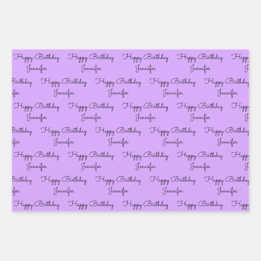 Je woorden met haar naam Birthday Gift Inpakpapier Vel (Voorkant)