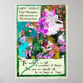 Je woorden op een prachtige 19e eeuw illustratie poster