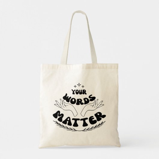 Je woorden zijn saai, sms-taal tote bag (Achterkant)