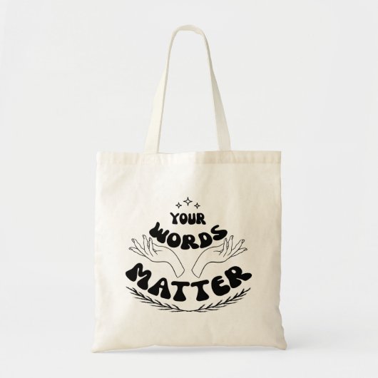 Je woorden zijn saai, sms-taal tote bag (Voorkant)