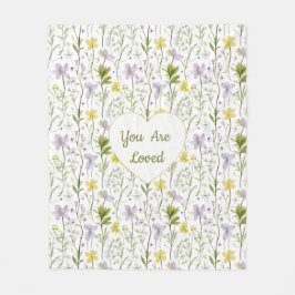 Je wordt bemind Bloemen Hart Mok Fleece Deken