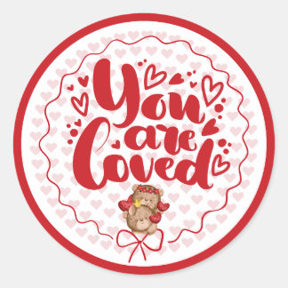 Je wordt bemind Cute Valentijnsdag Ronde Sticker