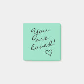Je wordt bemind Groen met Hart Positief Post-it® Notes (Voorkant)