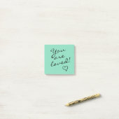 Je wordt bemind Groen met Hart Positief Post-it® Notes (Op bureau)