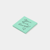 Je wordt bemind Groen met Hart Positief Post-it® Notes (Schuin)