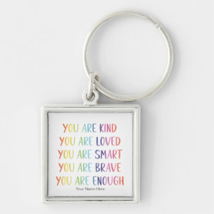 Je wordt bemind Leuk regenboog positieve Affirmati Sleutelhanger