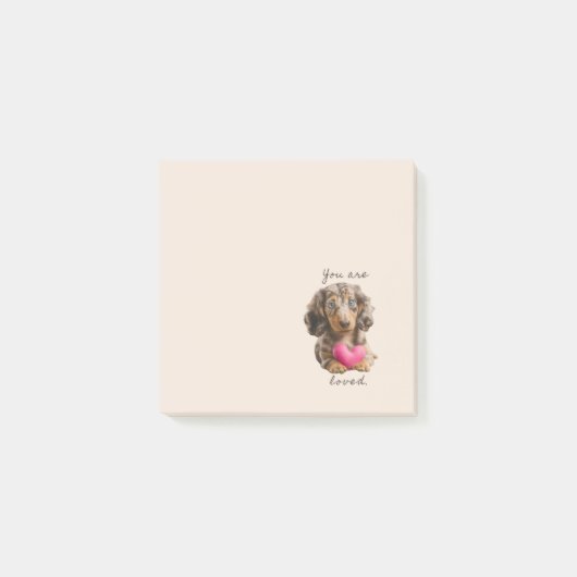 Je wordt bemind – Moppige Dachshund-plakbriefjes Post-it® Notes (Voorkant)