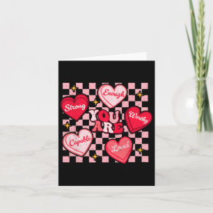 Je wordt bemind waardig genoeg Candy Heart Leraar Kaart