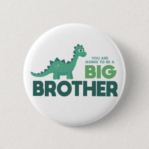 Je wordt een grote broerdinosaurus ronde button 5,7 cm