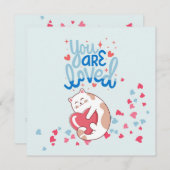 Je wordt geliefd Katten Valentijn Feestdagenkaart (Voorkant / Achterkant)