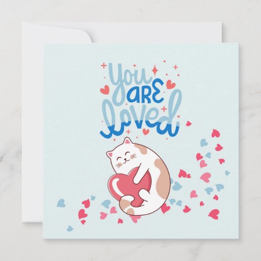 Je wordt geliefd Katten Valentijn Feestdagenkaart (Voorkant)