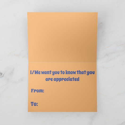 Je wordt gewaardeerd bedankkaart (Binnen)