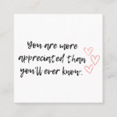 Je wordt gewaardeerd contactkaartje (Voorkant)