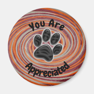 Je wordt gewaardeerd Groovy Paw Print Dog Walker Magneet