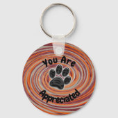 Je wordt gewaardeerd Groovy Paw Print Dog Walker Sleutelhanger (Voorkant)