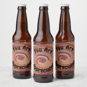 Je Wordt Gewaardeerd Groovy Spiraal Kleurrijke Wer Bier Etiket