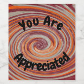 Je Wordt Gewaardeerd Groovy Spiraal Kleurrijke Wer Wijn Etiket (Enkel label)