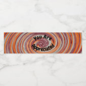 Je wordt gewaardeerd Groovy Swirl kleurrijke werkn Waterfles Etiket (Enkel label)