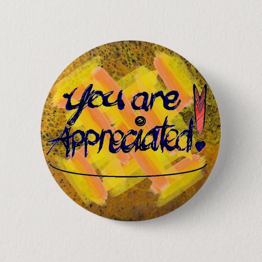 Je wordt gewaardeerd! ronde button 5,7 cm (Voorkant)