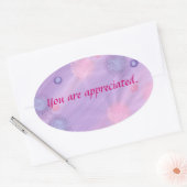 Je wordt gewaardeerd, roze paarse bubbels stickers (Envelop)