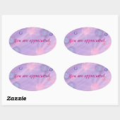 Je wordt gewaardeerd, roze paarse bubbels stickers (Vel)