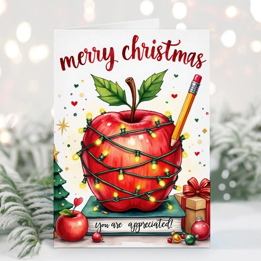 Je wordt gewaardeerd Teacher Christmas Kaart