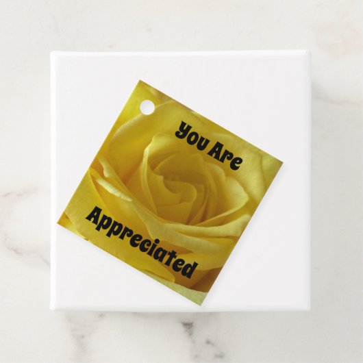 Je wordt gewaardeerd tegen lichtgele rozen Dank je Bedankjes Labels (In situ)