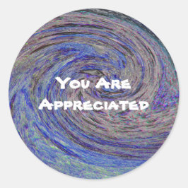 Je wordt gewaardeerd voor blauwe wervelkolom ronde sticker
