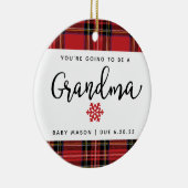 Je wordt grootmoeder zwangerschapsaankondiging. keramisch ornament (Rechts)