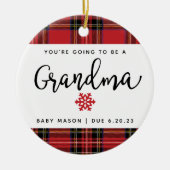 Je wordt grootmoeder zwangerschapsaankondiging. keramisch ornament (Voorkant)