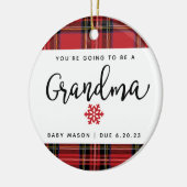 Je wordt grootmoeder zwangerschapsaankondiging. keramisch ornament (Links)
