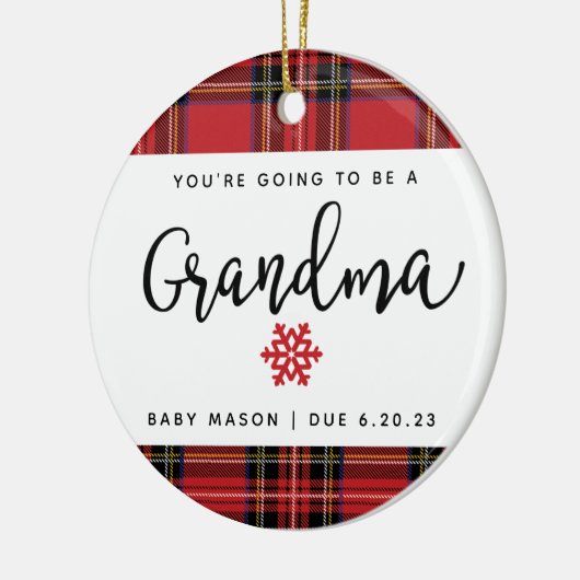 Je wordt grootmoeder zwangerschapsaankondiging. keramisch ornament (Links)