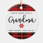 Je wordt grootmoeder zwangerschapsaankondiging. keramisch ornament (Achterkant)