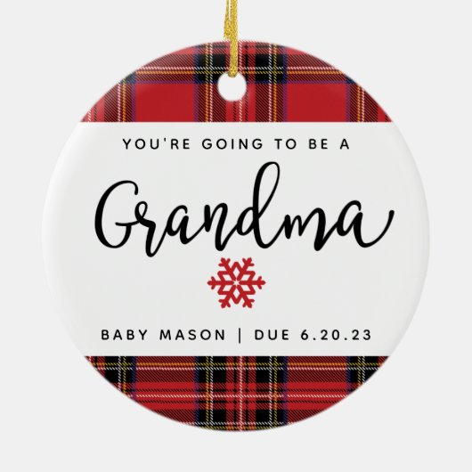 Je wordt grootmoeder zwangerschapsaankondiging. keramisch ornament (Achterkant)