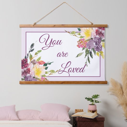 Je wordt Liefdevol behandeld bloem Hangend Wandkleed (Slaapkamer)
