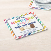 Je wordt meer gewaardeerd dan je leraar kent kartonnen onderzetters (Schuin)