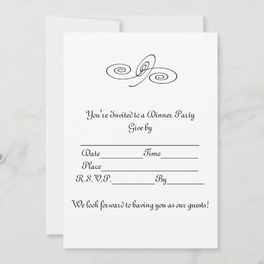 Je wordt uitgenodigd. (Dinner Party) Kaart (Achterkant)