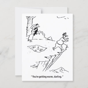 Je wordt warm lieverd, liefdesdriehoek, grappig briefkaart