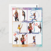 Je wordt zo bemind 9 foto-collage & naam briefkaart (Voorkant / Achterkant)