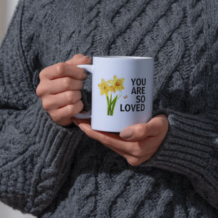 Je wordt zo bemind bloemendecor christelijk koffiemok