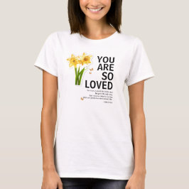 Je wordt zo bemind bloemendesign christelijk t-shirt