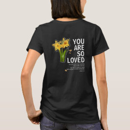Je wordt zo bemind bloemige christen t-shirt
