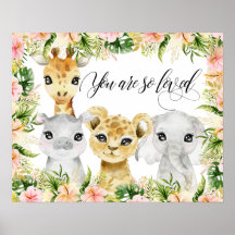 Je wordt zo bemind, waterverf safari dieren
