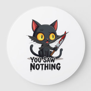 Je Zag Niets Zwarte Kat Grappig Halloween Grote Klok