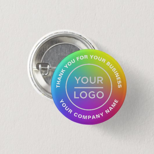 Je zakelijke Logo aangepaste regenboog Ronde Button 3,2 Cm (Voorkant /achterkant)