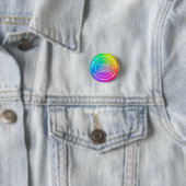 Je zakelijke Logo aangepaste regenboog Ronde Button 3,2 Cm (In situ)