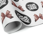 Je zakelijke Logo aangepaste Vintage grijs Cadeaupapier (Rol Hoek)