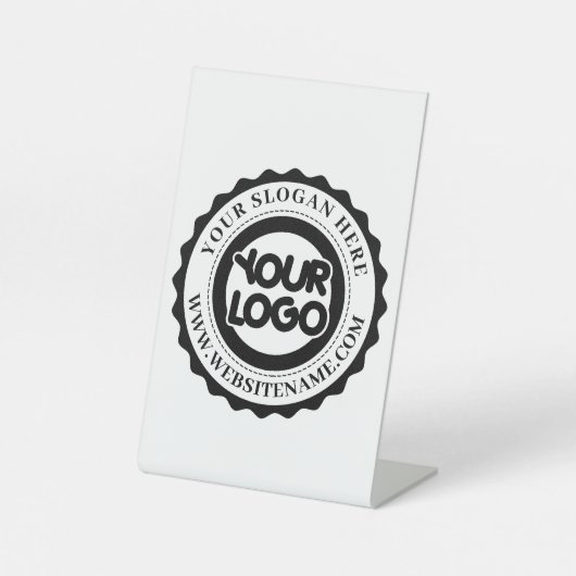 Je zakelijke Logo Reclamebord Met Voetstuk (Voorkant)